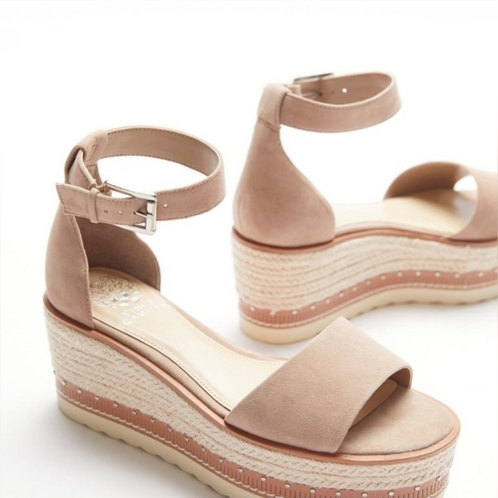 Vince Camuto Meestana Flatform Sandal Tan Size 7.5 - Picture 3 of 11